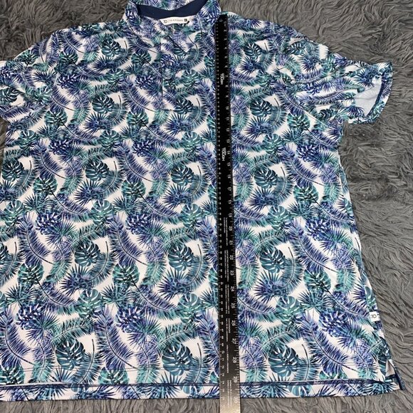 7 Diamonds Men’s Sz XL Isidro Golf Polo 4 Way Stretch Floral All Over Print - Picture 4 of 7